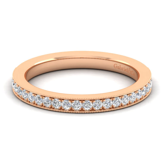 Gabriel - 14K Rose Gold Matching Diamond Wedding Band