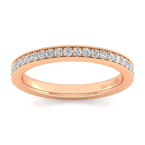 14K Rose Gold Matching Diamond Wedding Band