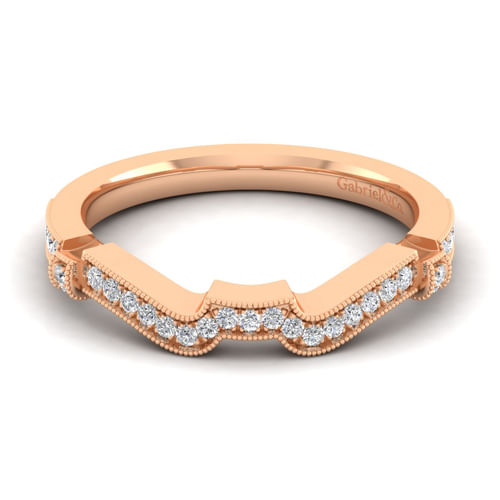 14K Rose Gold Matching Diamond Wedding Band