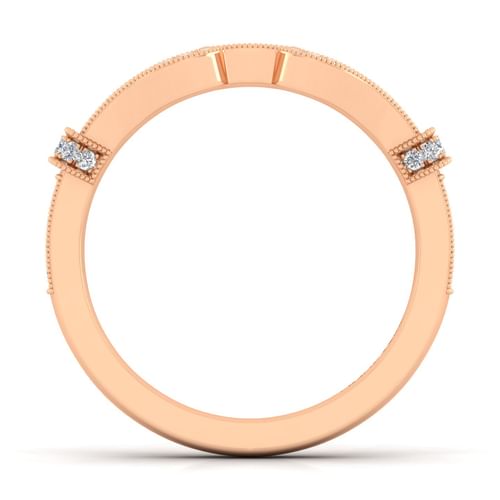14K Rose Gold Matching Diamond Wedding Band