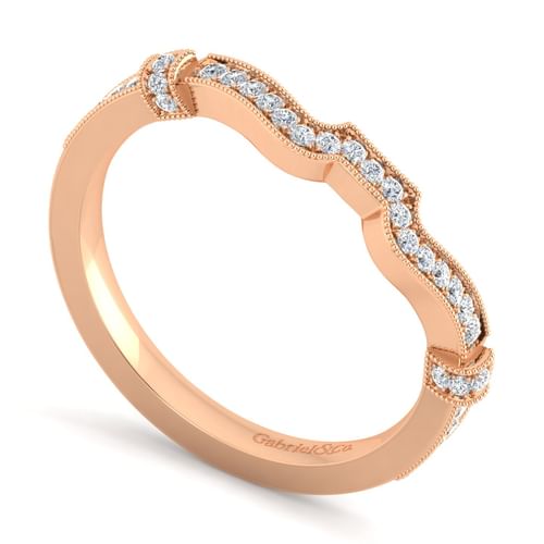 14K Rose Gold Matching Diamond Wedding Band