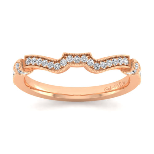 14K Rose Gold Matching Diamond Wedding Band