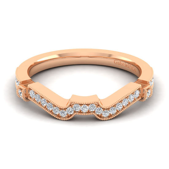 Gabriel - 14K Rose Gold Matching Diamond Wedding Band