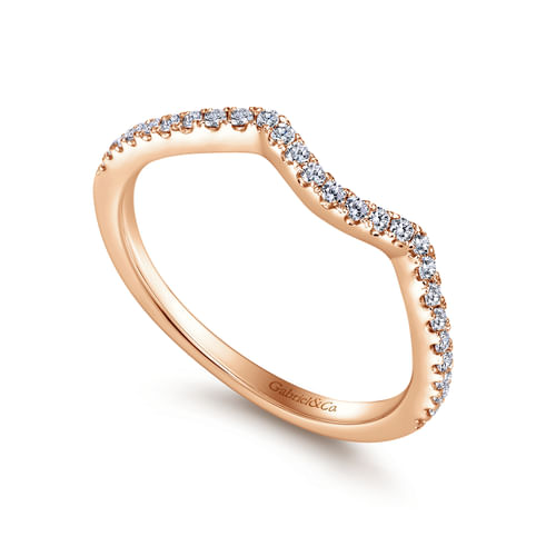 14K Rose Gold Matching Diamond Wedding Band