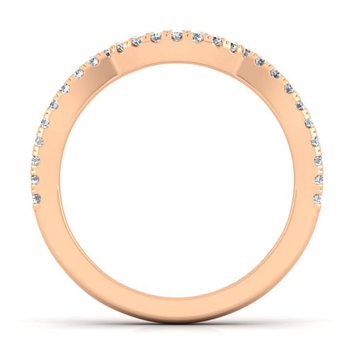 14K Rose Gold Matching Diamond Wedding Band