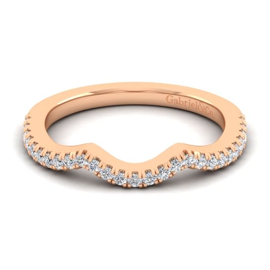 Gabriel - 14K Rose Gold Matching Diamond Wedding Band