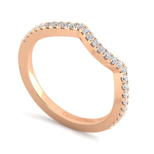 14K Rose Gold Matching Diamond Wedding Band