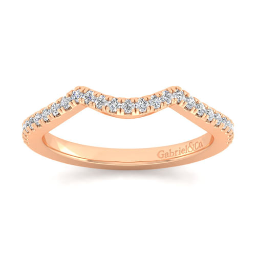 14K Rose Gold Matching Diamond Wedding Band