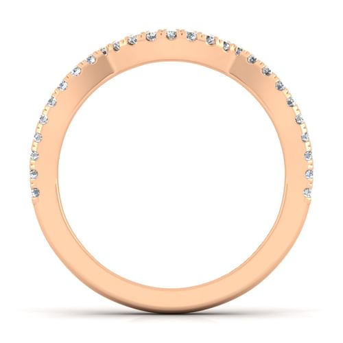 14K Rose Gold Matching Diamond Wedding Band