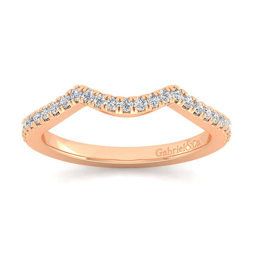 14K Rose Gold Matching Diamond Wedding Band