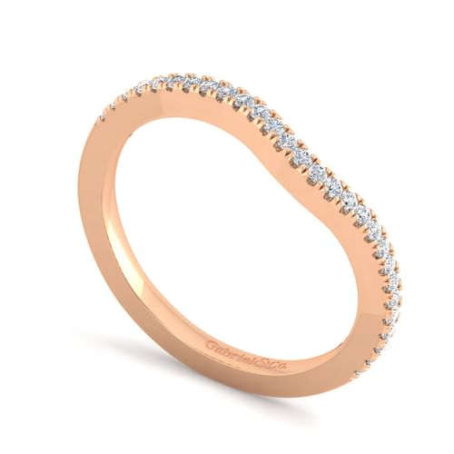 14K Rose Gold Matching Diamond Wedding Band