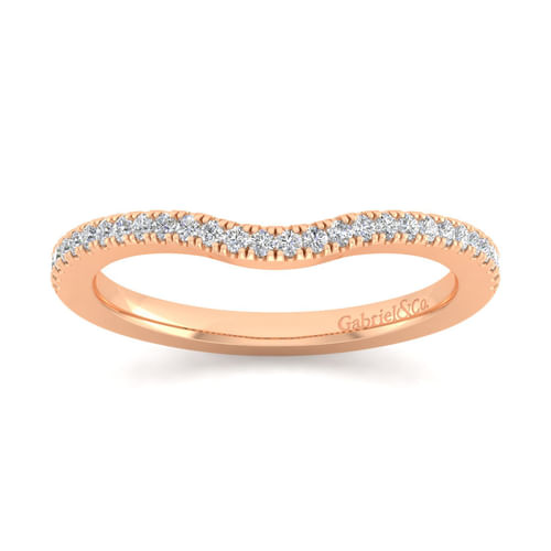 14K Rose Gold Matching Diamond Wedding Band