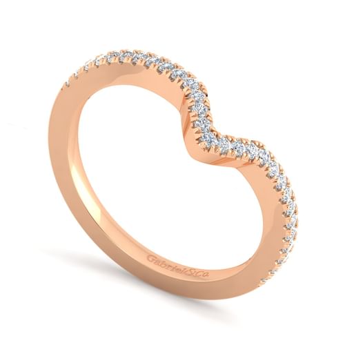 14K Rose Gold Matching Diamond Wedding Band