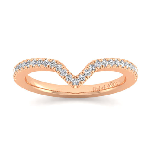 14K Rose Gold Matching Diamond Wedding Band