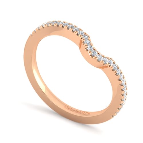 14K Rose Gold Matching Diamond Wedding Band