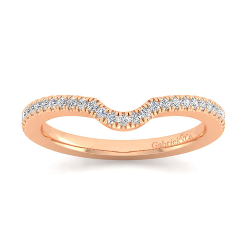 14K Rose Gold Matching Diamond Wedding Band