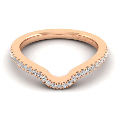 14K Rose Gold Matching Diamond Wedding Band