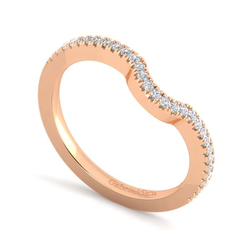 14K Rose Gold Matching Diamond Wedding Band