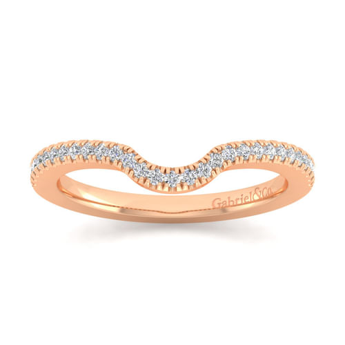 14K Rose Gold Matching Diamond Wedding Band