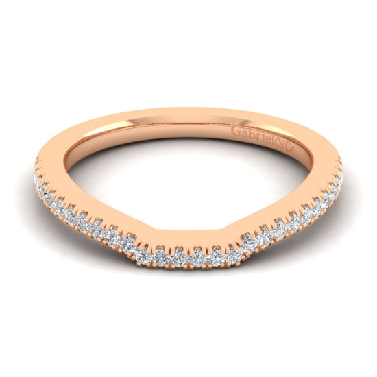 Gabriel - 14K Rose Gold Matching Diamond Wedding Band