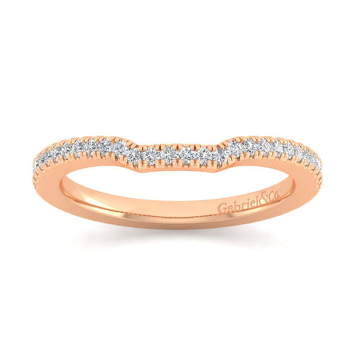 14K Rose Gold Matching Diamond Wedding Band