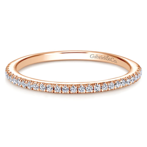 14K Rose Gold Matching Diamond Wedding Band