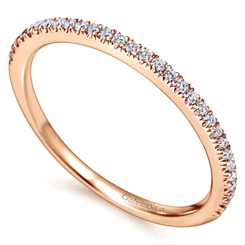 14K Rose Gold Matching Diamond Wedding Band