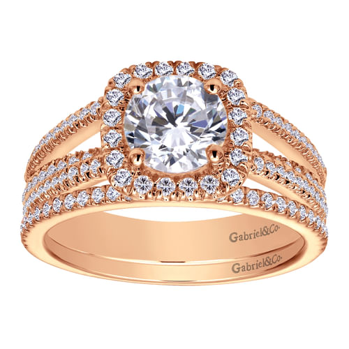 14K Rose Gold Matching Diamond Wedding Band