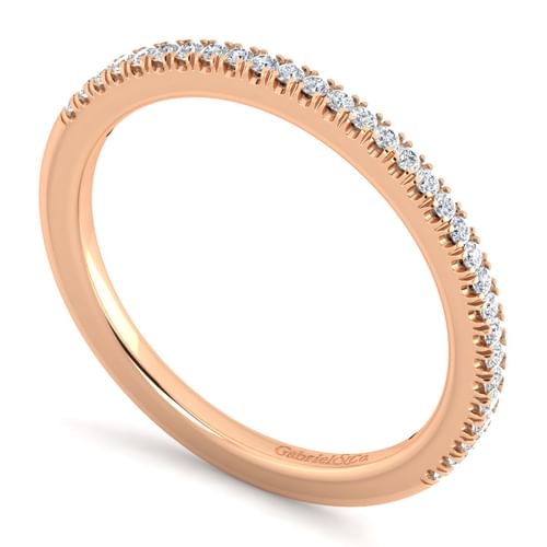 14K Rose Gold Matching Diamond Wedding Band