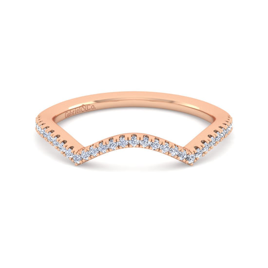 Gabriel - 14K Rose Gold Matching Diamond Wedding Band