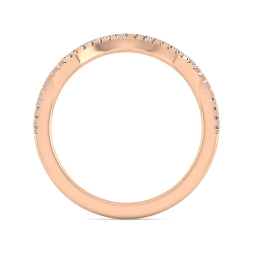 14K Rose Gold Matching Diamond Wedding Band