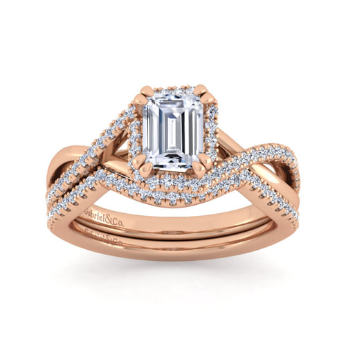 14K Rose Gold Matching Diamond Wedding Band