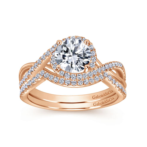 14K Rose Gold Matching Diamond Wedding Band