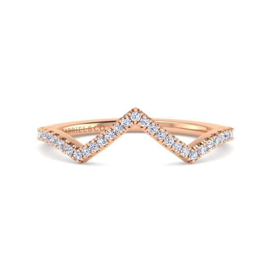 Gabriel - 14K Rose Gold Matching Diamond Wedding Band