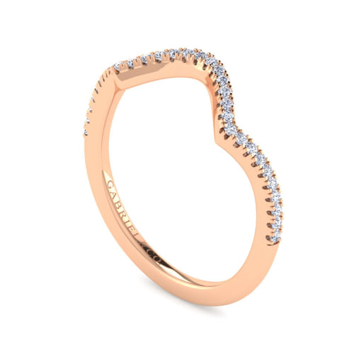 14K Rose Gold Matching Diamond Wedding Band