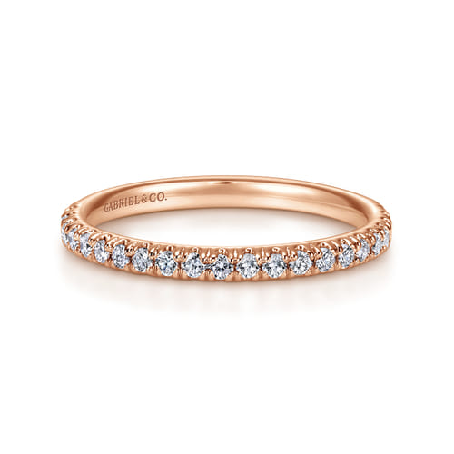 14K Rose Gold Matching Diamond Wedding Band