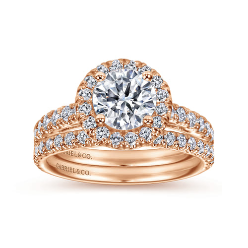 14K Rose Gold Matching Diamond Wedding Band