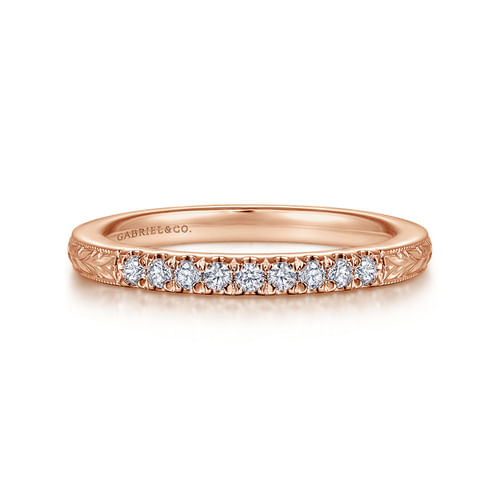 14K Rose Gold Matching Diamond Wedding Band