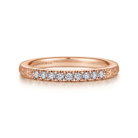 Gabriel - 14K Rose Gold Matching Diamond Wedding Band