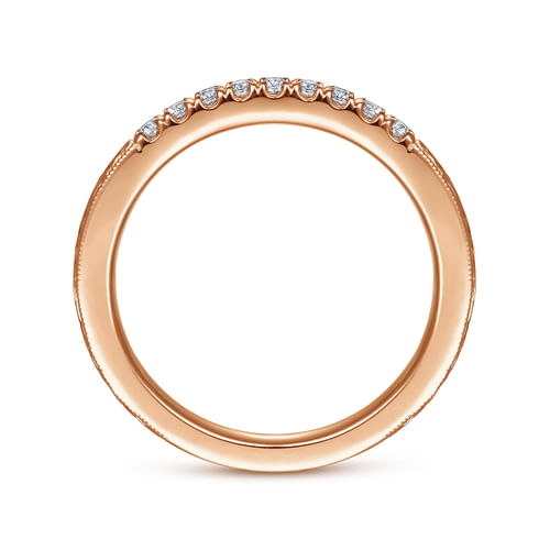 14K Rose Gold Matching Diamond Wedding Band