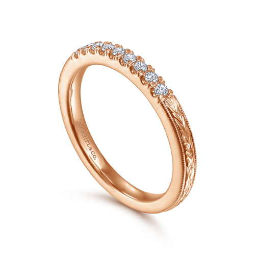 14K Rose Gold Matching Diamond Wedding Band