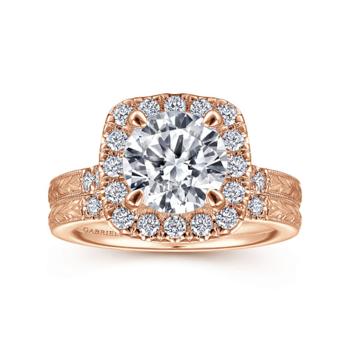 14K Rose Gold Matching Diamond Wedding Band