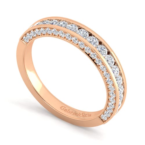 14K Rose Gold Matching Diamond Wedding Band