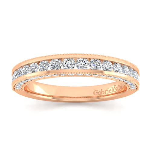 14K Rose Gold Matching Diamond Wedding Band