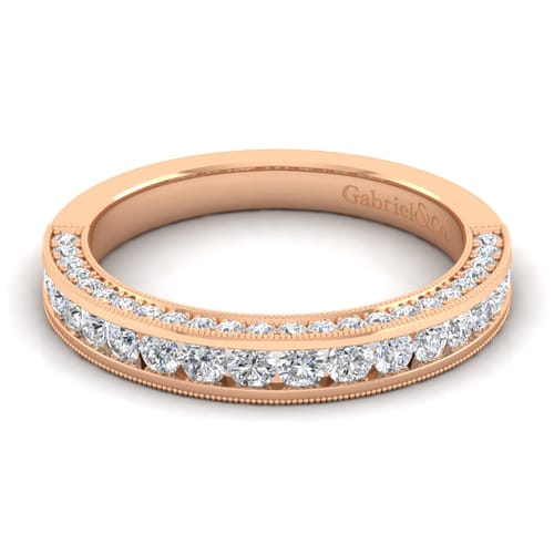 14K Rose Gold Matching Diamond Wedding Band