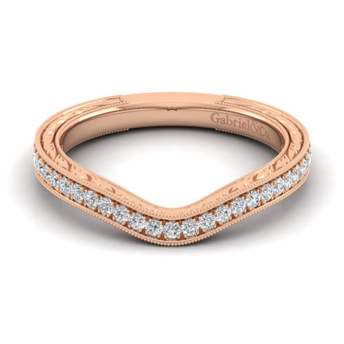 14K Rose Gold Matching Diamond Wedding Band