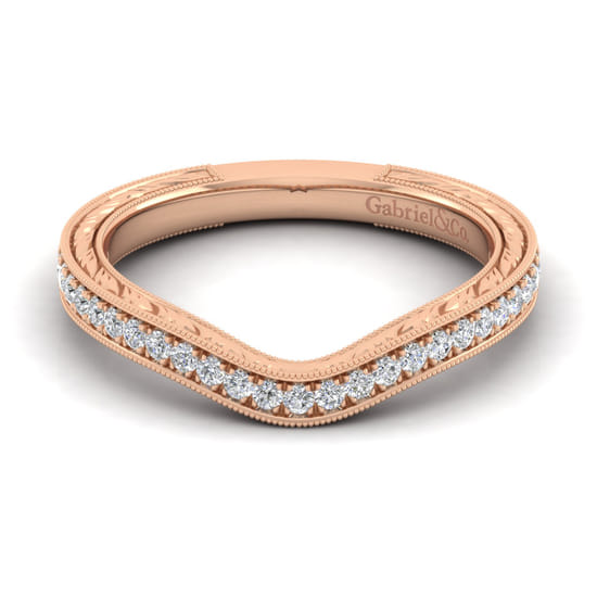 Gabriel - 14K Rose Gold Matching Diamond Wedding Band