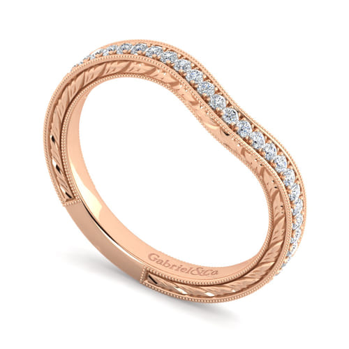 14K Rose Gold Matching Diamond Wedding Band