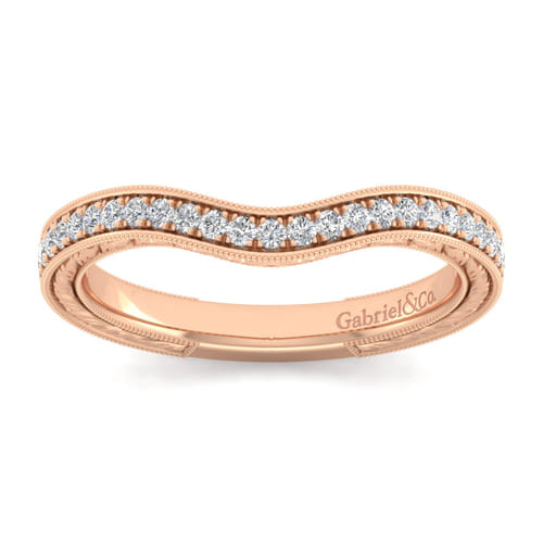 14K Rose Gold Matching Diamond Wedding Band