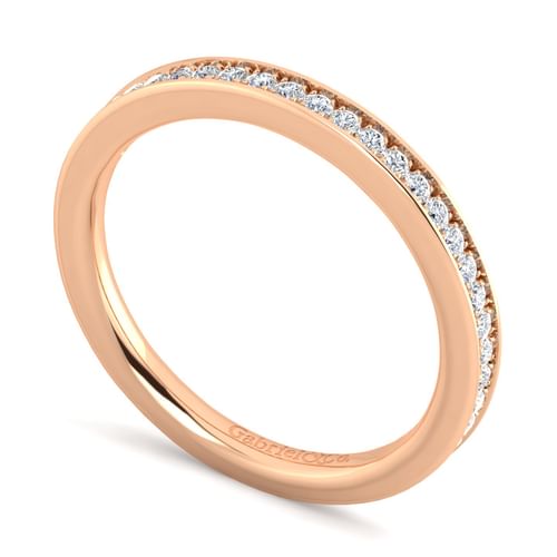 14K Rose Gold Matching Diamond Wedding Band